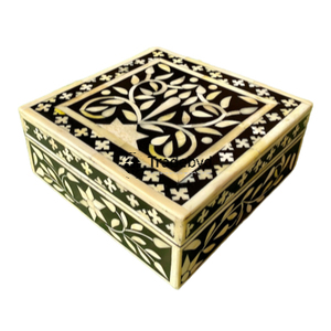 Boîte d'incrustation artisanale de qualité supérieure avec os et nacre pour la décoration de cadeaux de bijoux par Tradebyd - Product Image 1