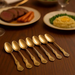 Vaisselle indienne, ustensiles de cuisine ayurvédiques, cuillère en laiton artisanale, cuillère de cuisine, cuillère à dîner, cuillère de service pour restaurant - Product Image 4