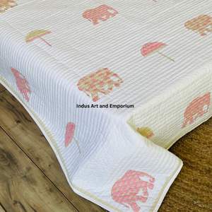 Cubrecamas de Algodón Estampados a Mano al por Mayor, Cubrecama Acolchado de Algodón - Product Image 2