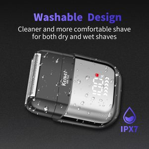 Afeitadora Eléctrica de Láminas para Hombre, 3 Cuchillas Flotantes, Impermeable IPX7, Afeitadora de Barba para Viaje en Húmedo/Seco, Mini Afeitadora con Pantalla para Afeitar la Cara - Product Image 3