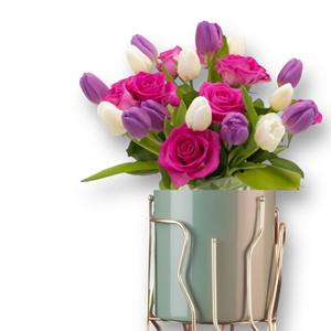 Stylish <b>Teal</b> Metal Iron Flower <b>Vase</b> Planter with Unique Gold Wire Stand Geometric Design for Elegant Indoor Plant Display Decor - Product Image 2