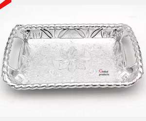 top selling oval shape <b>golden</b> finished metal stainless steel serving tray for hotel restaurant and <b>bar</b> - Product Image 2