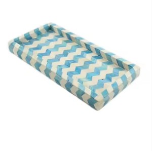 Plateau de service en nacre exquise Plateau de vadrouille élégant Perles incrustées pour la cuisine du salon - Product Image 1