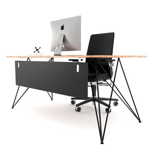 Minimalist Design Office/Bedroom <b>Computer</b> <b>Table</b> 140x80cm Powder-Coated Steel Legs BGD68061 - Product Image 4