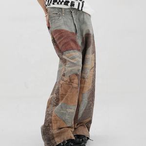 Pantalones Cargo de Mezclilla para Mujer, Diseño OEM de Última Moda, Cintura Media, Largo hasta la Rodilla, Estilo Casual, con Estampado Vintage, Corte Holgado - Product Image 4