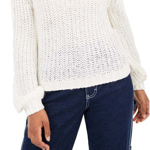 Cardigan Bianco con Collo ad Anello per Donna Planet Gold, Maglione Traspirante Casual con Logo Frontale, Taglia Media per Autunno e Inverno - Product Image 3