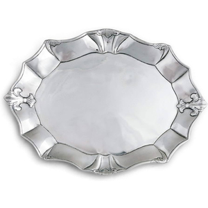 Plateau de service en aluminium métallique de haute qualité, design fantastique, décoration d'intérieur, plateau ovale, parfait pour les collations ou les desserts, plateau de service - Product Image 1