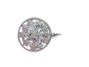 จี้เพชรรูปดาวระเบิดสีเงินธรรมชาติ925เป็นของขวัญแต่งงานหมั้นวินเทจ - Product Image 3