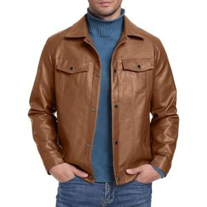 Chaqueta de Cuero de Oveja Genuino para Hombre de Primera Calidad con Cuello de Borrego y Forro Interior de Piel - Product Image 3
