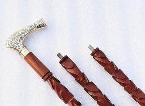 Bastón de Madera Ligero y Duradero con Mango en T, Bastón de Dos Secciones Económico para Apoyo y Estabilidad Diaria al Aire Libre - Product Image 6