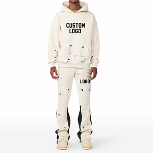 Proveedor de chándal de precio barato de alta calidad logotipo personalizado impresión servicio OEM hombres desgaste estilo acampanado chándal - Product Image 1