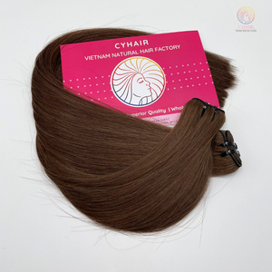 Extensiones de trama de cabello humano Remy virgen 100% ondulado Natural recto Natural Color tostado francés 18 pulgadas máquina doble trama - Product Image 6