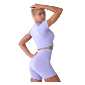 Meilleure vente, ensemble 3 pièces de yoga, vêtements de sport haute performance pour femmes, soutien-gorge de sport, haut court et short, séances d'entraînement de fitness et de gymnastique - Product Image 4