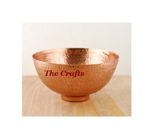 Bols de service de fruits martelés en cuivre bol de mélange de nourriture de forme ronde de la meilleure qualité pour la maison hôtel cuisine - Product Image 1