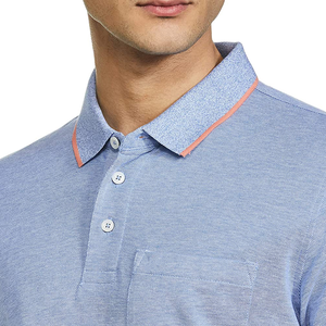 Polos bleu coton polaire Jersey tissu personnalisé coupe régulière chemises de golf motif d'impression de haute qualité - Product Image 6