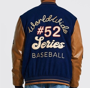 Veste universitaire personnalisée de haute qualité en chenille brodée de manches en cuir pour hommes pour l'hiver Style Letterman de baseball - Product Image 3