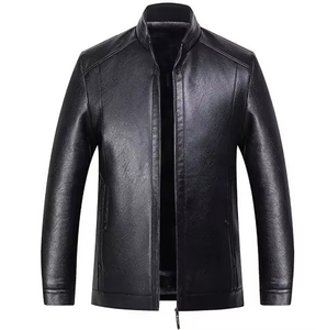 Chaqueta de Cuero para Hombre Personalizada al por Mayor de Alta Calidad, Estilo Bomber, Casual, Invierno, Cuello Alto, Transpirable, OEM 2025 - Product Image 1