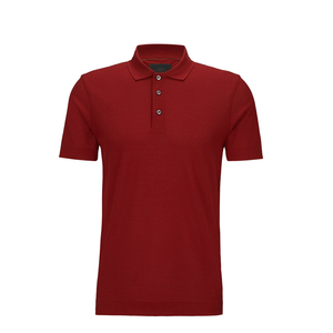 Polo à manches courtes pour hommes, motif solide, respirant, tricoté, à porter au quotidien pour l'été avec revers contrastés - Product Image 1
