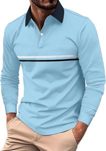 Latest Fashion Custom Men's for Polo <b>Shirts</b> New Color Block <b>Short</b> <b>Sleeves</b> <b>Button</b>-<b>up</b> Classic Knitted T-<b>Shirt</b> Wholesale - Product Image 4