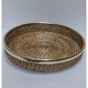 Haute demande qualité supérieure rotin fait forme ronde articles alimentaires plateau de service maison et hôtel Table centre de table accessoires - Product Image 5