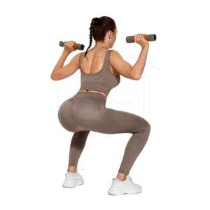 Low MOQ Women's Yoga Set Solid Front Logo Breathable 2 Piece Gym Wear for Workout Fitness - Product Image 2