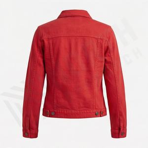 Veste en coton de qualité en gros, veste en jean personnalisée pour femmes, couleur personnalisée, jeans à manches longues, veste décontractée courte tendance - Product Image 2