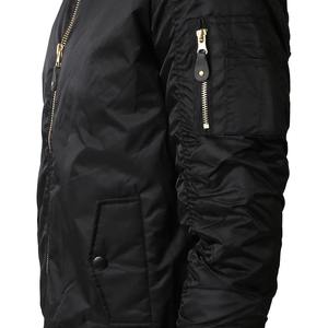 Nouvelle arrivée 2025 à la mode personnalisé hiver noir en cuir Letterman Bomber veste pour hommes col montant tissé tissu OEM Service - Product Image 4