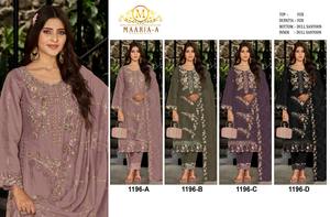 Ensemble Kurta pakistanais de créateur en faux georgette lourd avec broderie, travail de séquence et travail de Khatli Salwar Kameez - Product Image 5