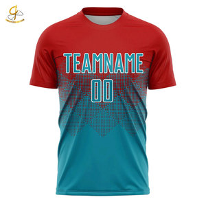 Nouveau style, maillots de football imprimés 100% polyester respirant, haute qualité, taille personnalisable, maillot de football pour homme, nom d'équipe personnalisé - Product Image 2