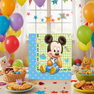 Serviettes en papier Mickey Baby 33x33cm 20 pièces, décorations de fête pour enfants - Product Image 3