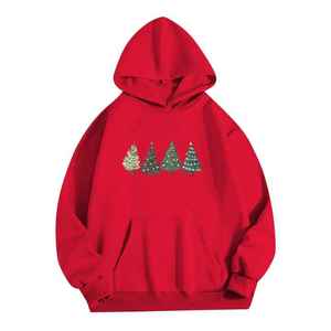 Sweat à capuche brodé unisexe hiver Noël couleurs 100% coton thermique Street Style à séchage rapide respirant 370g - Product Image 3