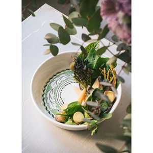 Bol à salade blanc lavande de Provence 23x6 cm accessoire de service de vaisselle élégant - Product Image 2