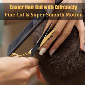 Premium 6.5 pouces noir et or ciseaux de coiffeur nouvel outil de beauté en acier inoxydable pointu pour la coupe de cheveux - Product Image 5