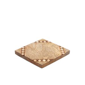 Sous-verres carrés en bois d'acacia Protection du dessus de table Comptoir et surfaces Taille 4 x 4 pouces - Product Image 1