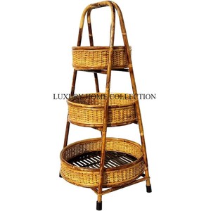 Supports de cuisine en rotin compacts et peu encombrants conçus pour une organisation efficace des outils et des gadgets de cuisine - Product Image 1