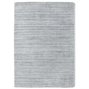 Handmade Large Silver <b>Grey</b> Wool <b>Rug</b> with Fine Stripes for Bedroom Hallway <b>Living</b> <b>Room</b> - Product Image 1