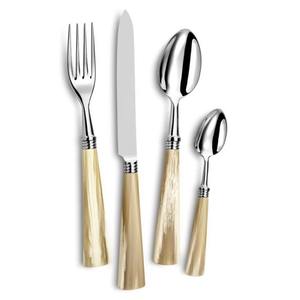 Cubiertos de acero inoxidable Ideal para cocina, mesa, café, hogar, cubertería con acabado chapado en oro, juego de mango de diseñador de latón de 5 - Product Image 5