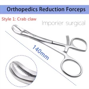 Pinzas de reducción de falanges de acero inoxidable, garra de cangrejo esterilizable con dientes, instrumentos ortopédicos para mascotas - Product Image 4