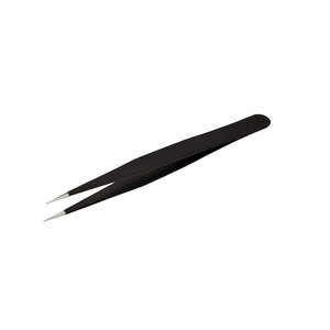 Pinzas para pestañas de acero inoxidable de calidad fina al por mayor, pinzas para pestañas rectas y curvas con punta de fibra de sujeción fuerte con etiqueta privada - Product Image 2