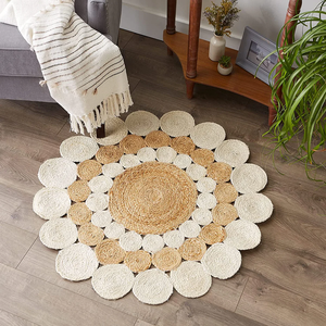 Modern Handmade <b>Jute</b> Floor Rug Natural <b>Fiber</b> Area Rug Private Label Manufacturer Supplier Home Decor - Product Image 4