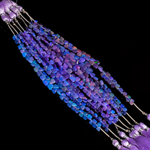 ลูกปัดโอปอล, ลูกปัดโอปอลเอธิโอเปียสีม่วง, ลูกปัดโอปอลไฟ weo, ลูกปัดโอปอลไฟฉูดฉาดลูกปัดสามเหลี่ยมเรียบ, โอปอลสำหรับการทำเครื่องประดับ - Product Image 1