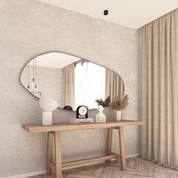 Miroir décoratif en métal, design Art Déco, écologique, anti-buée, mural, forme ovale, pour salle de bain/salon, cadeaux - Le meilleur