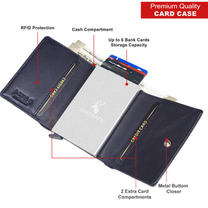 Cartera Bifold Clásica de Diseño Delgado con Bloqueo RFID de Cuero Genuino para Hombre, Satinado, para Tarjetas de Crédito, Efectivo, Identificación, Uso Diario - Product Image 4
