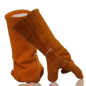 Gants de travail en cuir de vachette robustes et respirants pour l'extérieur, protection contre les chocs, soudage, confortables - Product Image 2