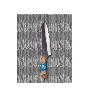 Juego de 2 Cuchillos de Cocina con Mango de Madera y Resina, Diseño de Damasco, con Utensilios de Cocina y Manualidades - Product Image 4