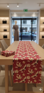 <b>Indian</b> Handmade Poplin Fabric Red Bird Print Breathable Organic Lightweight Combed 100% Cotton Eco-Friendly for Girls & Boys - Product Image 2