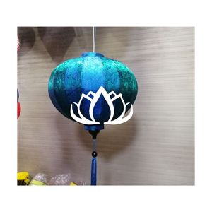 Disponible la lanterne en soie magnifiquement conçue lanterne idéale pour les mariages et les célébrations-LOTUS BLEU du Vietnam - Product Image 1