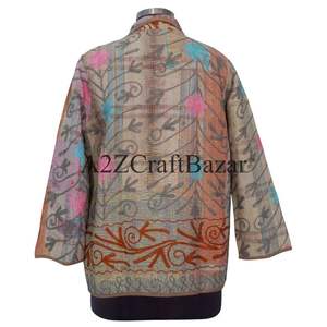 Chaqueta Kantha Unisex Tejida a Mano, Estilo Vintage, Reversible, Ecológica y Cómoda, Abrigo de Algodón para Mujer, Venta al Por Mayor - Product Image 6