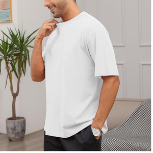 Camiseta pesada de gran tamaño de algodón 100% de alta calidad con impresión personalizada perfecta para toda la temporada camiseta lisa en blanco para hombre - Product Image 3