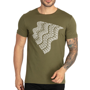 Camiseta estampada con logotipo personalizado para hombre, camiseta informal de 100% algodón de alta calidad con diseño de timbre, patrón sólido, material de poliéster/algodón - Product Image 1